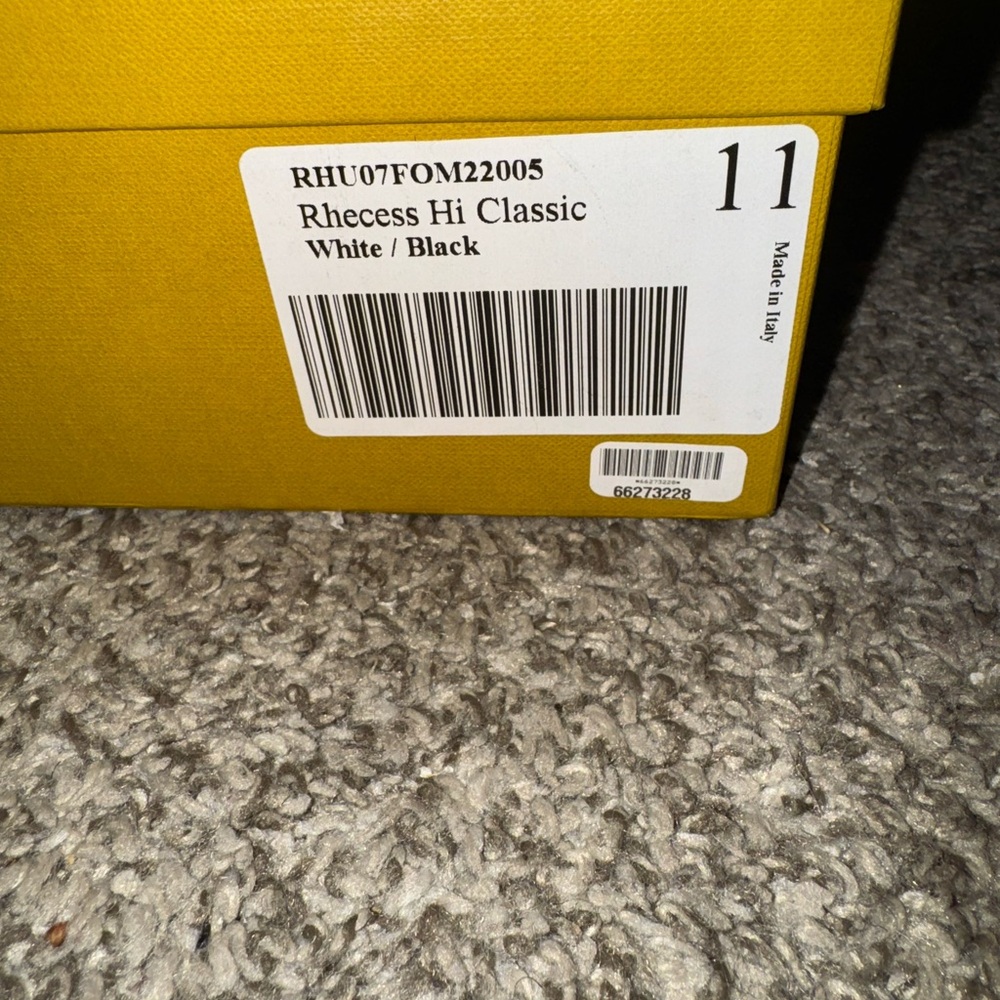 Rhude Rhecess Hi Black and White High-Top Sneakers - Picture 6 of 7